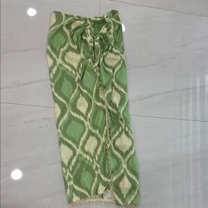 Women’s Green Wrap skirt with beads